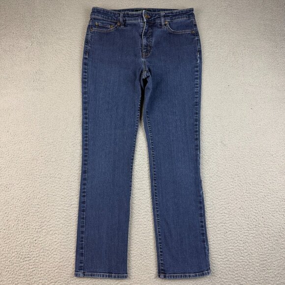Lauren Ralph Lauren Denim - Lauren Ralph Lauren Jeans Women's 10 Straight Blue Dark Wash Denim Pants Stretch